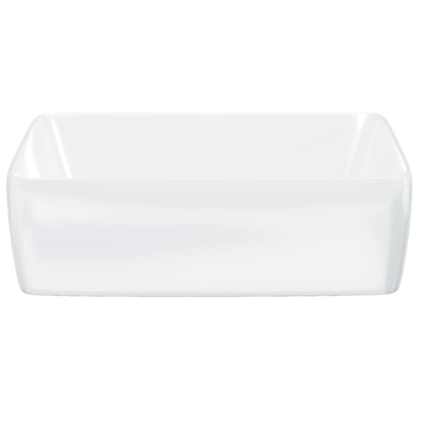 Lavabo rectangular de cerámica blanco 48x37x13 cm