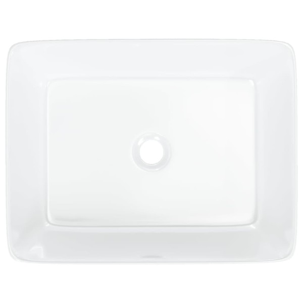 Lavabo rectangular de cerámica blanco 48x37x13 cm