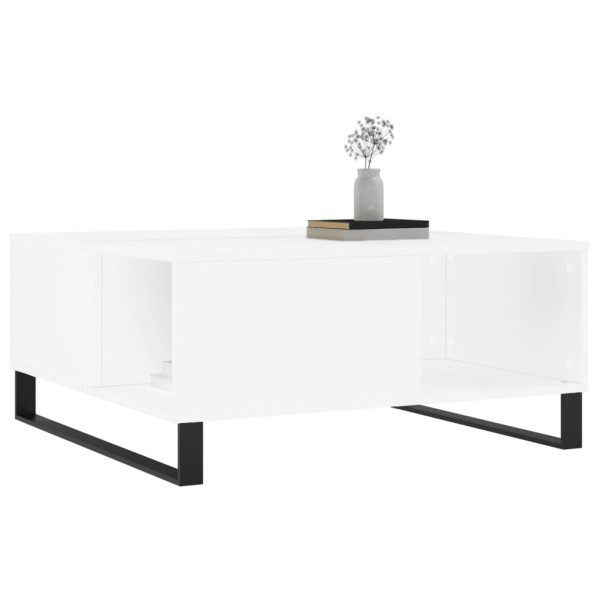 Mesa de centro madera contrachapada blanco 80x80x36,5 cm