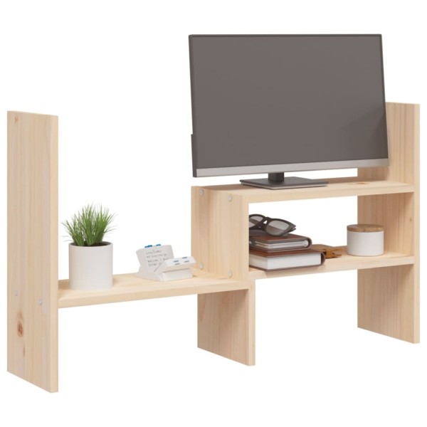 Soporte para monitor madera maciza de pino (39-72)x17x43 cm