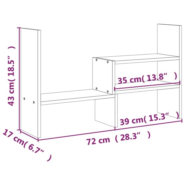 Soporte para monitor madera maciza de pino (39-72)x17x43 cm