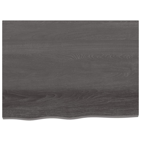 Estante pared madera roble tratada marrón oscuro 80x60x(2-6) cm