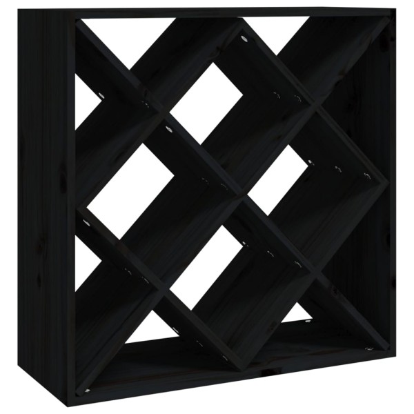 Botellero de madera maciza de pino negro 62x25x62 cm