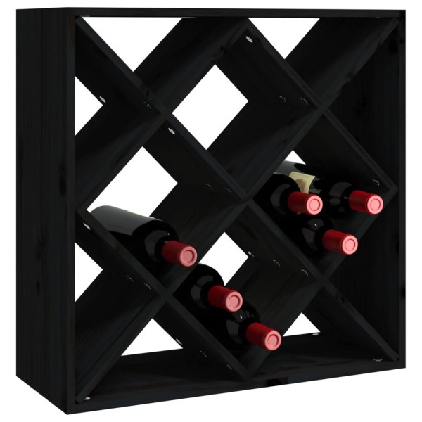 Botellero de madera maciza de pino negro 62x25x62 cm