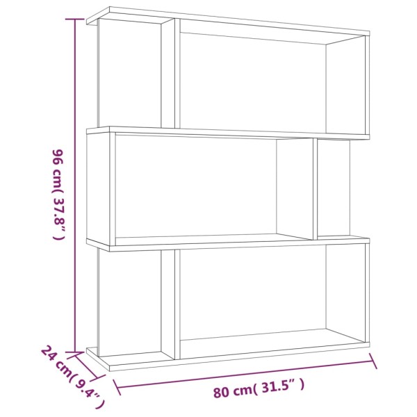 Estantería/Biombo madera contrachapada marrón roble 80x24x96 cm