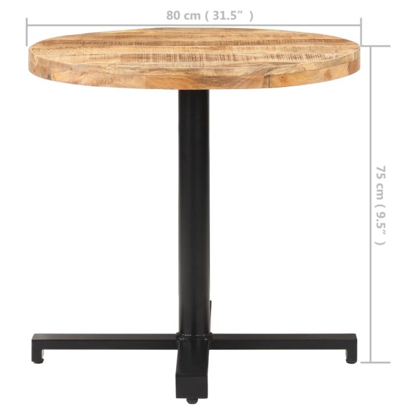 Mesa de bistró redonda madera de mango rugosa Ø80x75 cm