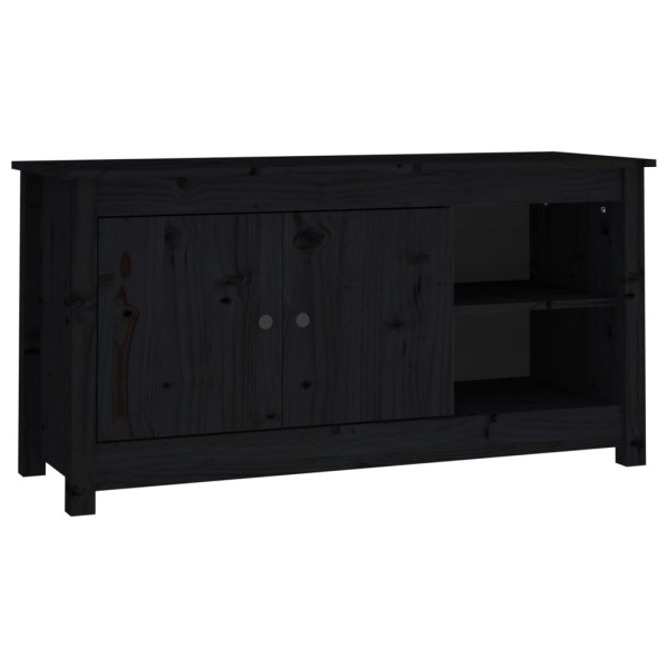 Mueble de TV de madera maciza de pino negro 103x36,5x52 cm