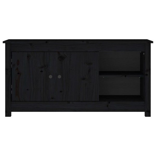 Mueble de TV de madera maciza de pino negro 103x36,5x52 cm