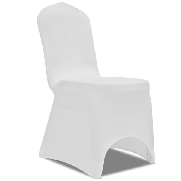 Funda de silla elástica 4 unidades blanca