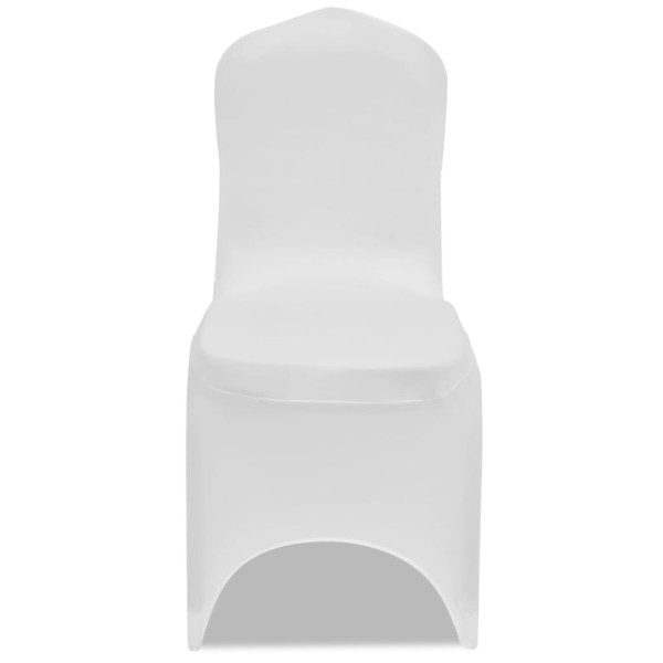 Funda de silla elástica 4 unidades blanca