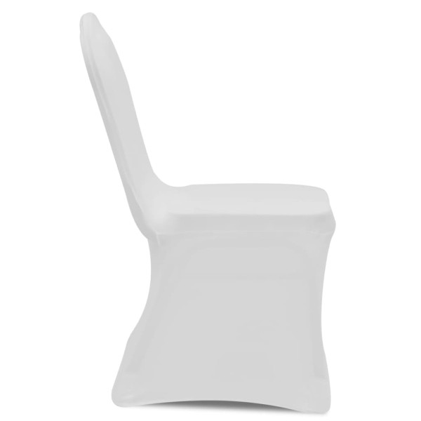 Funda de silla elástica 4 unidades blanca