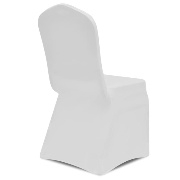 Funda de silla elástica 4 unidades blanca