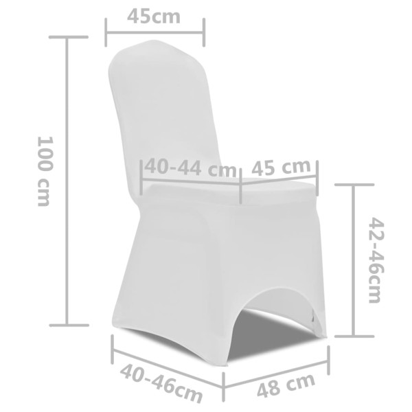 Funda de silla elástica 4 unidades blanca