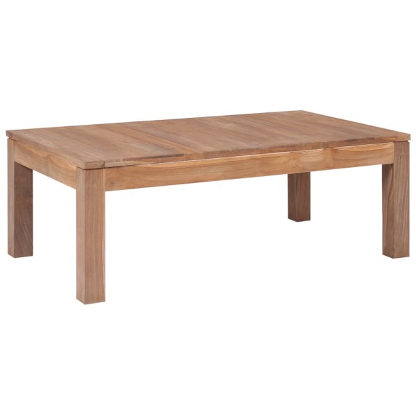 Mesa de centro madera teca maciza acabado natural 110x60x40 cm