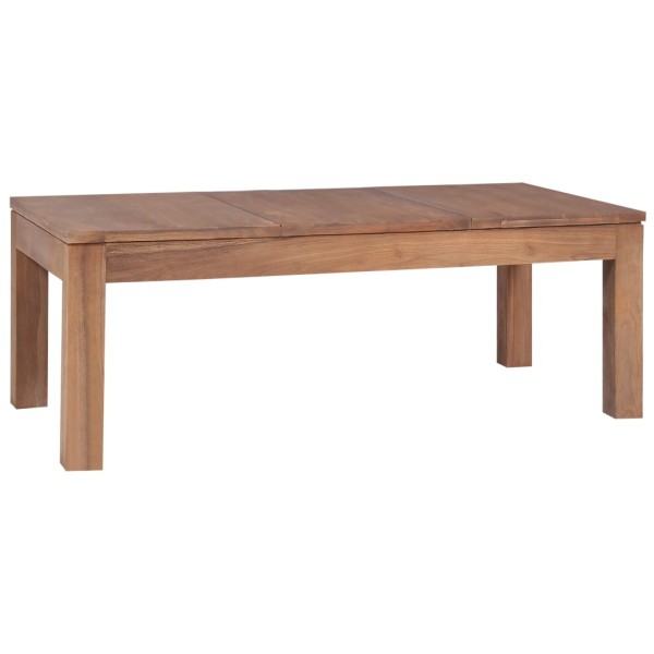 Mesa de centro madera teca maciza acabado natural 110x60x40 cm