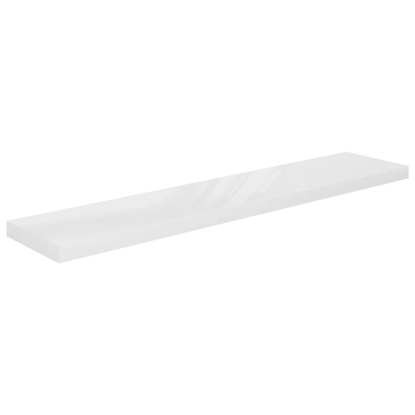 Estante flotante pared 2 uds MDF blanco brillo 120x23,5x3,8 cm