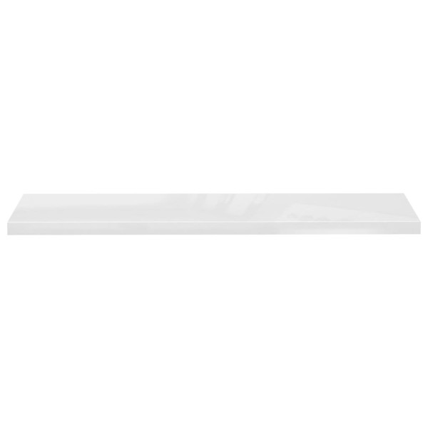 Estante flotante pared 2 uds MDF blanco brillo 120x23,5x3,8 cm