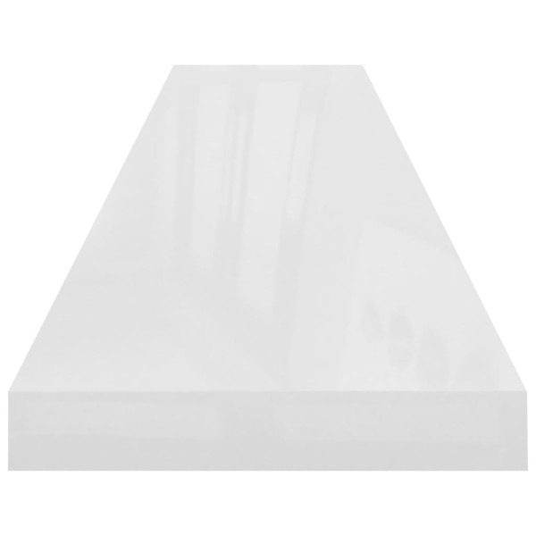 Estante flotante pared 2 uds MDF blanco brillo 120x23,5x3,8 cm