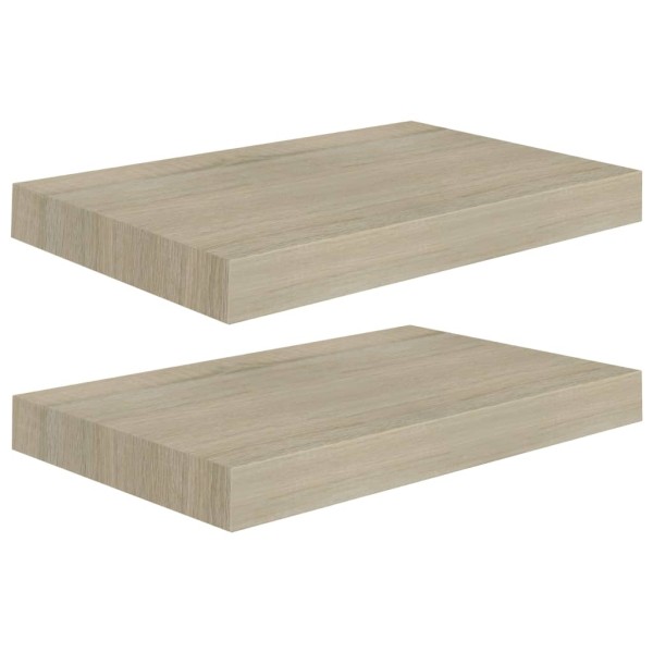 Estantes flotantes de pared 2 uds MDF roble 40x23x3,8 cm