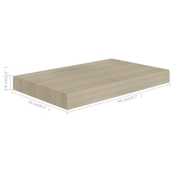 Estantes flotantes de pared 2 uds MDF roble 40x23x3,8 cm