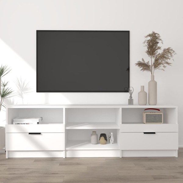 Mueble para TV madera contrachapada blanco 150x33,5x45 cm