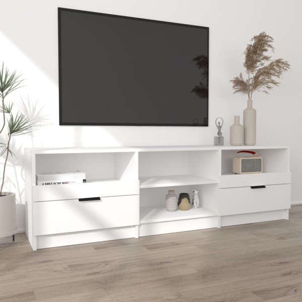 Mueble para TV madera contrachapada blanco 150x33,5x45 cm