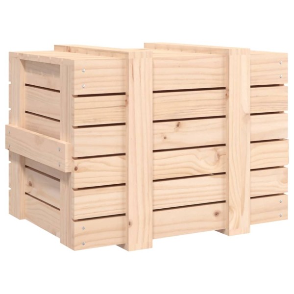 Caja de almacenaje madera maciza de pino 58x40,5x42 cm