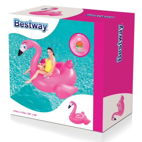 Bestway Flotador gigante inflable en forma de flamenco 41119