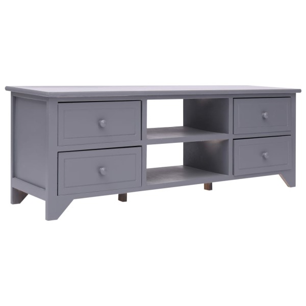 Mueble para TV madera de paulownia gris 115x30x40 cm