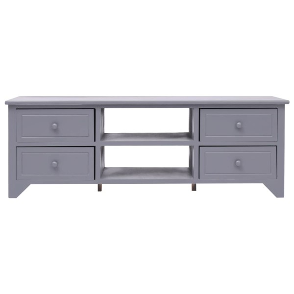 Mueble para TV madera de paulownia gris 115x30x40 cm