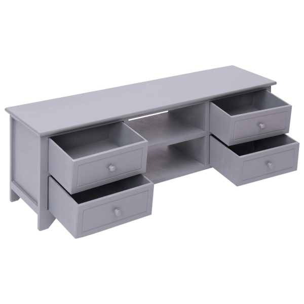 Mueble para TV madera de paulownia gris 115x30x40 cm