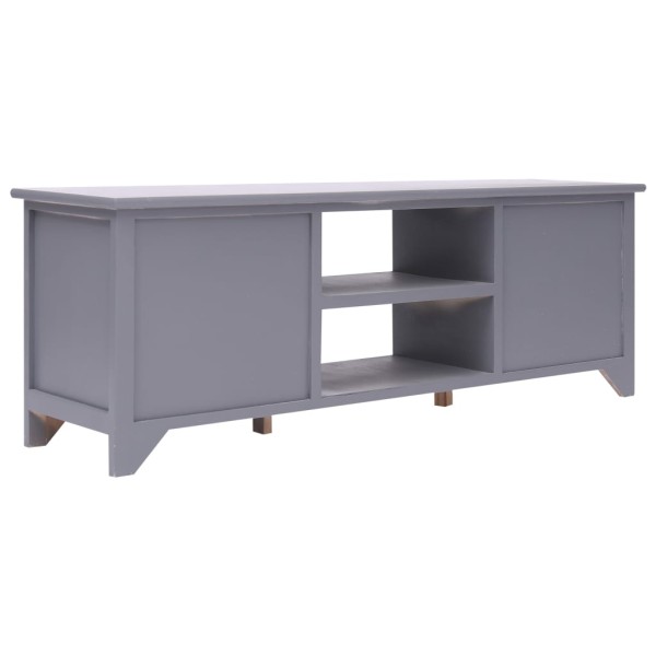 Mueble para TV madera de paulownia gris 115x30x40 cm