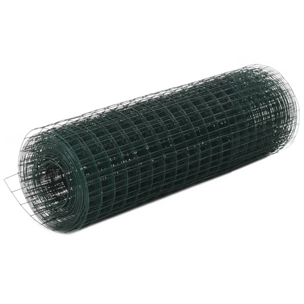 Alambrada de gallinero acero revestimiento PVC verde 25x0,5 m