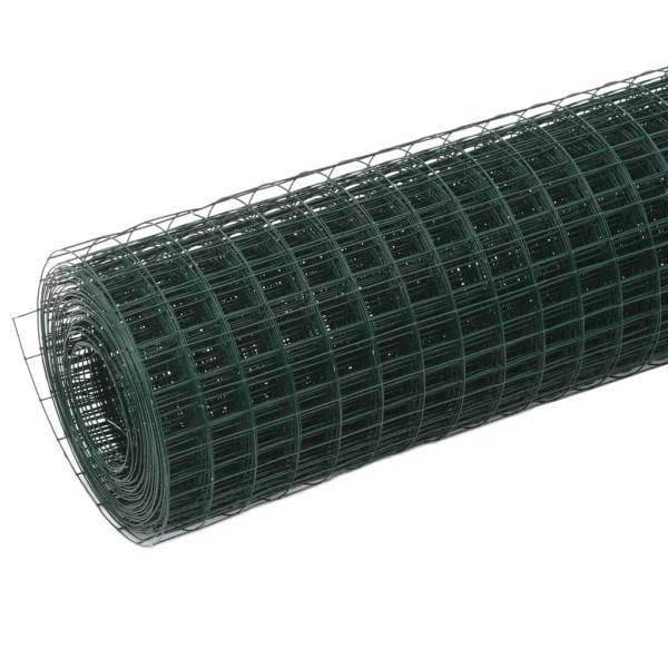 Alambrada de gallinero acero revestimiento PVC verde 25x0,5 m