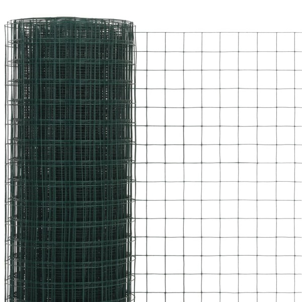 Alambrada de gallinero acero revestimiento PVC verde 25x0,5 m