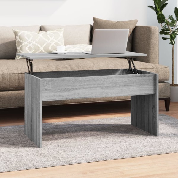 Mesa de centro madera contrachapada gris Sonoma 102x50,5x52,5cm