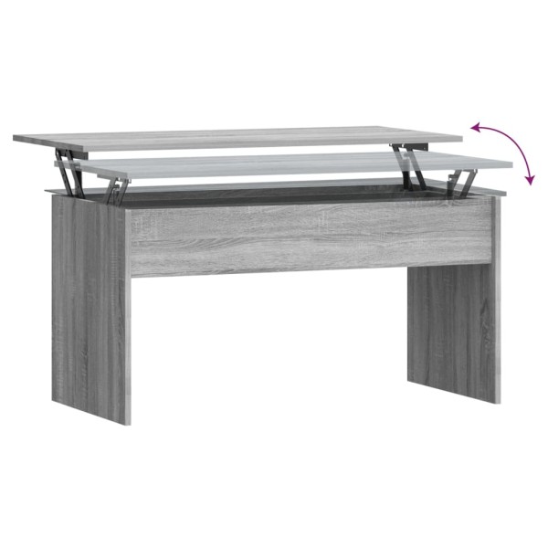 Mesa de centro madera contrachapada gris Sonoma 102x50,5x52,5cm