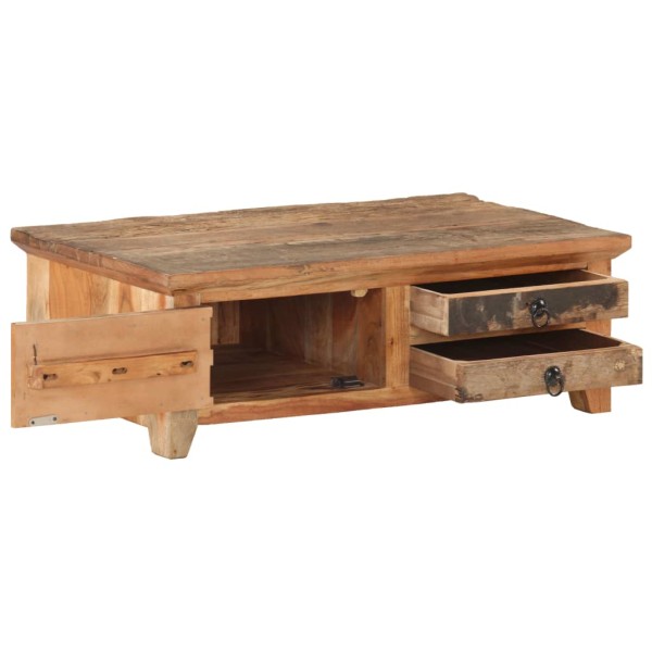 Mesa de centro de madera maciza reciclada 90x50x31 cm