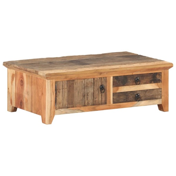 Mesa de centro de madera maciza reciclada 90x50x31 cm