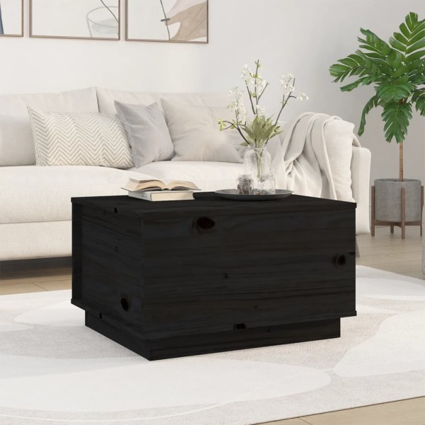 Mesa de centro de madera maciza de pino negro 60x50x35 cm