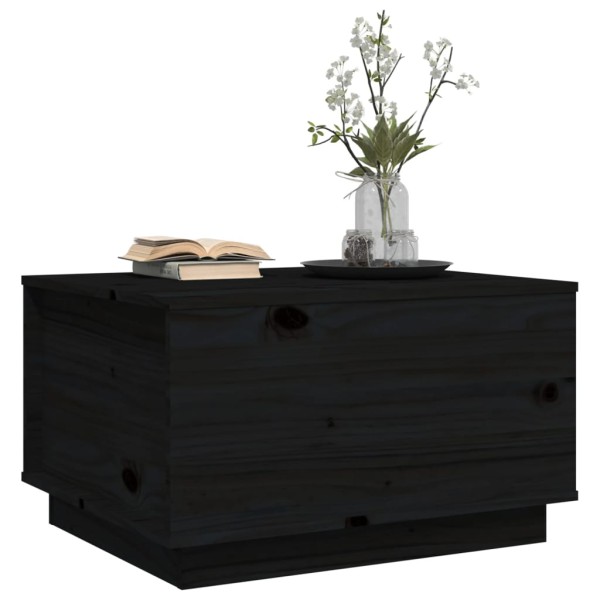 Mesa de centro de madera maciza de pino negro 60x50x35 cm