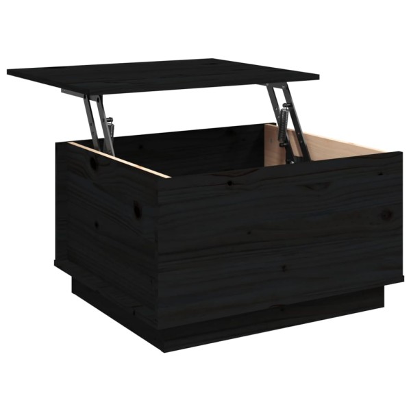 Mesa de centro de madera maciza de pino negro 60x50x35 cm