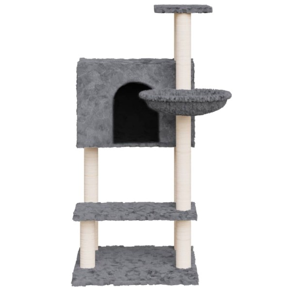 Rascador para gatos con postes de sisal gris oscuro 108,5 cm