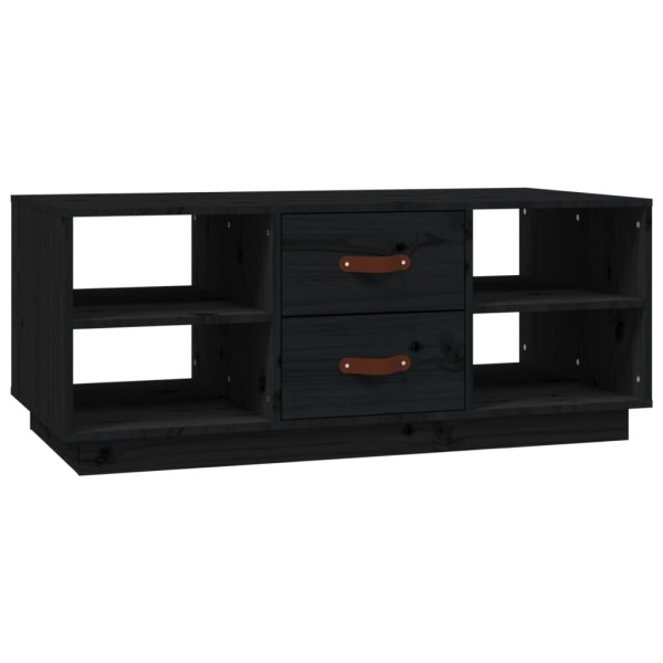 Mesa de centro de madera maciza de pino negro 100x50x41 cm