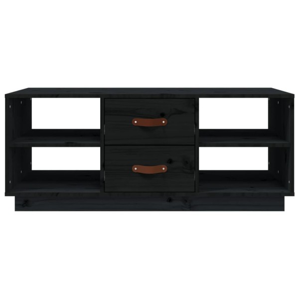 Mesa de centro de madera maciza de pino negro 100x50x41 cm