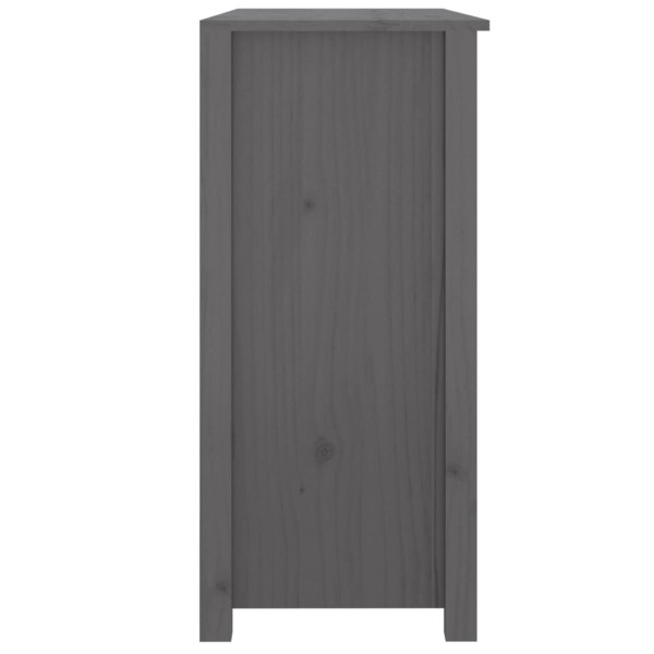 Aparador de madera maciza de pino gris 100x35x74 cm