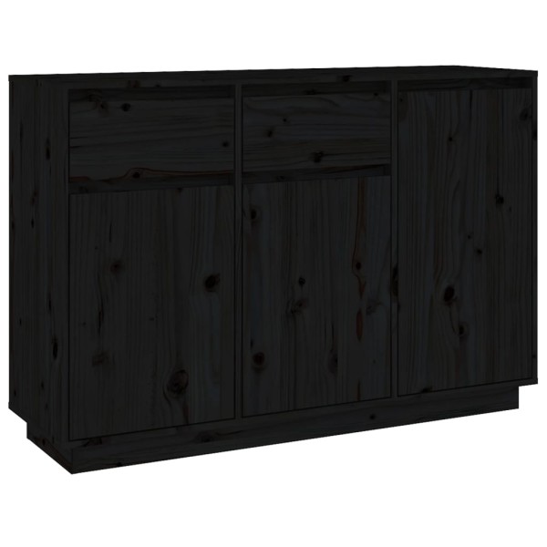 Aparador de madera maciza de pino negro 110x34x75 cm