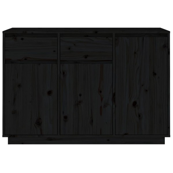 Aparador de madera maciza de pino negro 110x34x75 cm