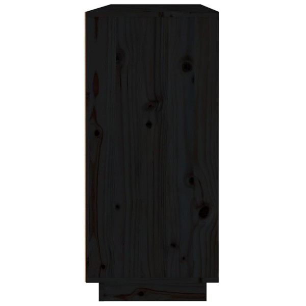 Aparador de madera maciza de pino negro 110x34x75 cm