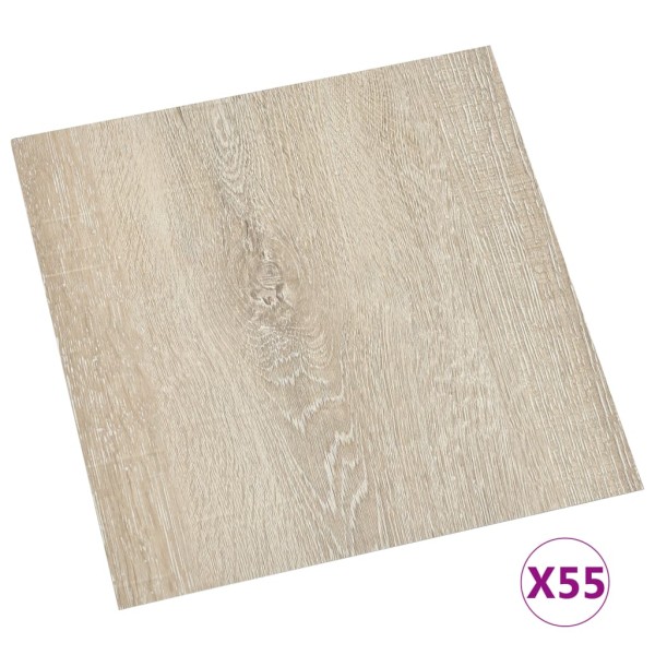 Lamas para suelo autoadhesivas 55 piezas PVC 5,11 m² beige